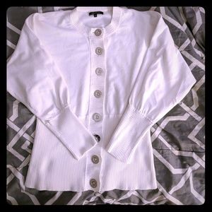 Women's White Anne Klein Sweater Sz L